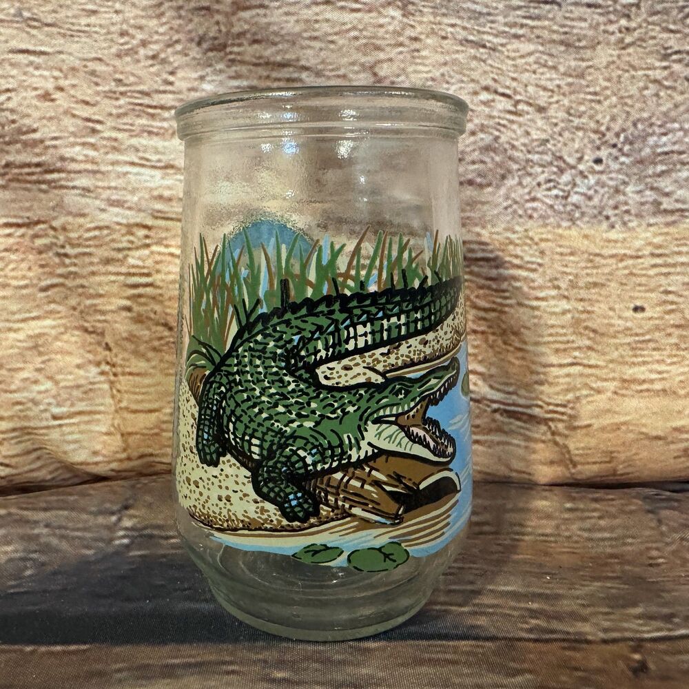 Welch's 1999 Endangered Species American Crocodile Jelly Jar Drinking Glass WWF